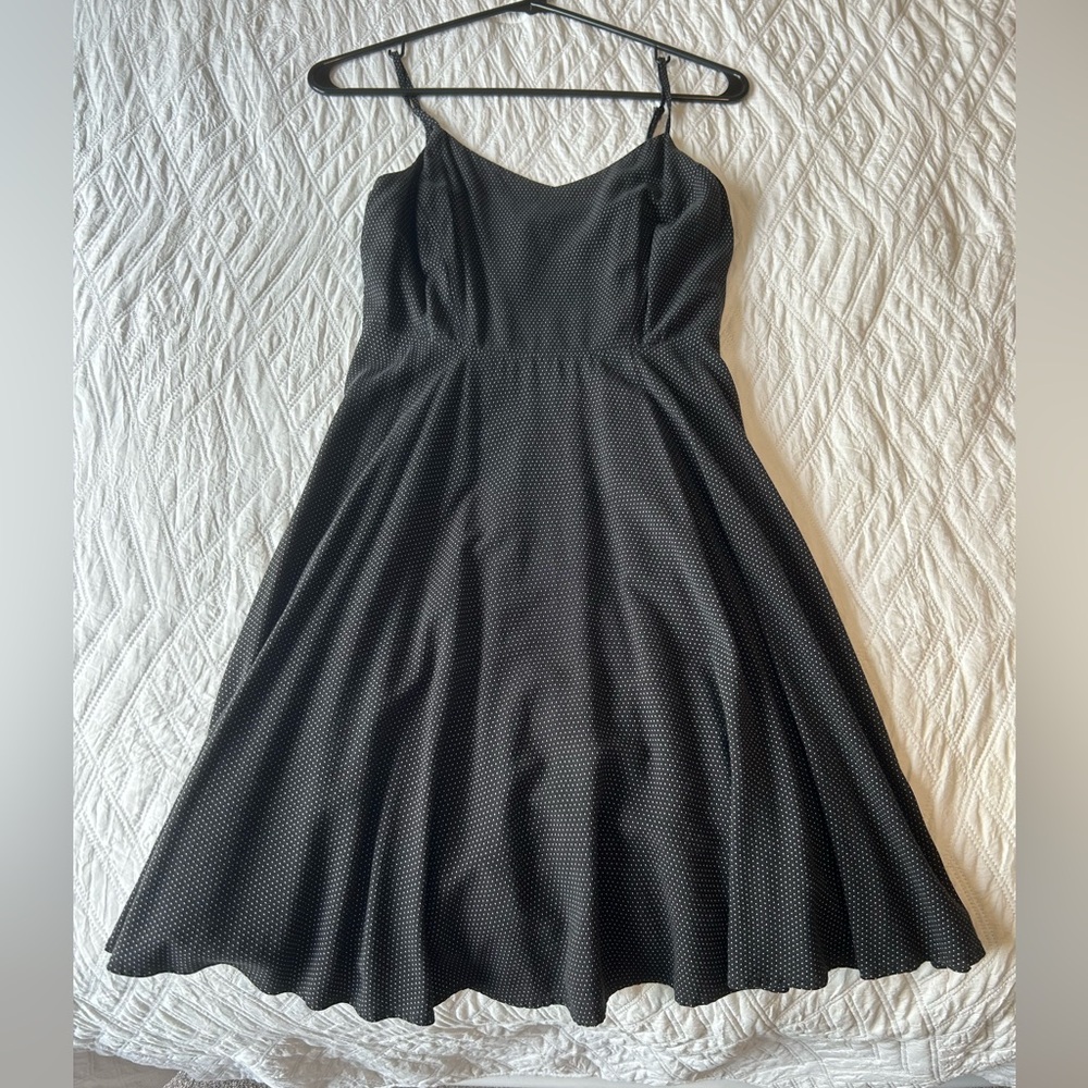 Black polka dot dress